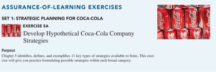 la Cola Coca-Cola free: ASSURANCE-OF-LEARNING | Chegg.com