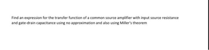 Solved Find an expression for the transfer function of a | Chegg.com