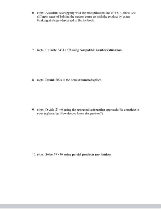 Solved 6. (4pts) A student is struggling with the | Chegg.com