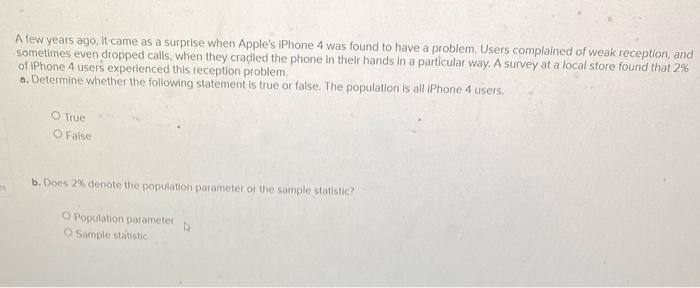 Solved A few years ago, it came as a surprise when Apple's | Chegg.com