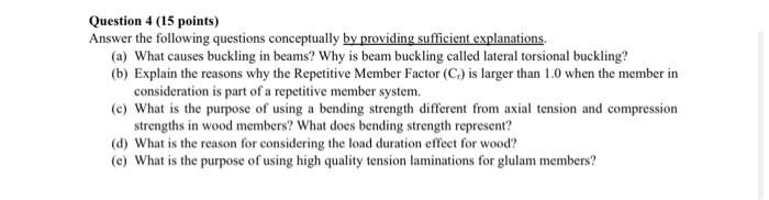 Solved Question 4 (15 points)Answer the following questions | Chegg.com