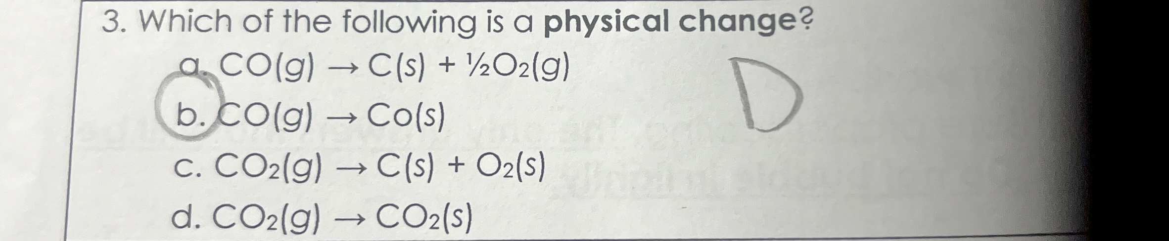Solved Which of the following is a physical | Chegg.com