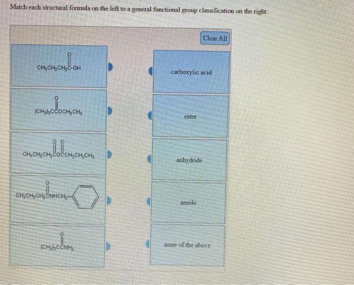 Solved Match each structural formula on the left to a | Chegg.com