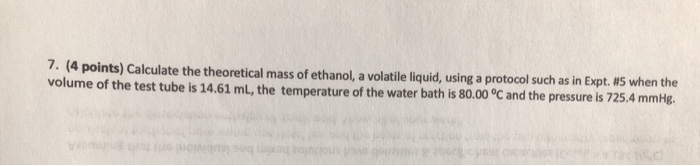 Solved 7. (4 points) Calculate the theoretical mass of | Chegg.com