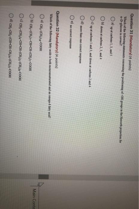 Solved Question 31 (Mandatory) (4 points) Which of the | Chegg.com