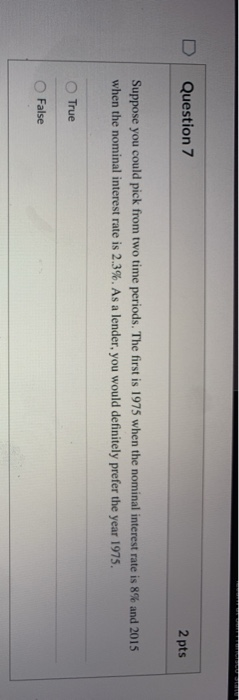 Solved Question 7 2 pts Suppose you could pick from two time | Chegg.com