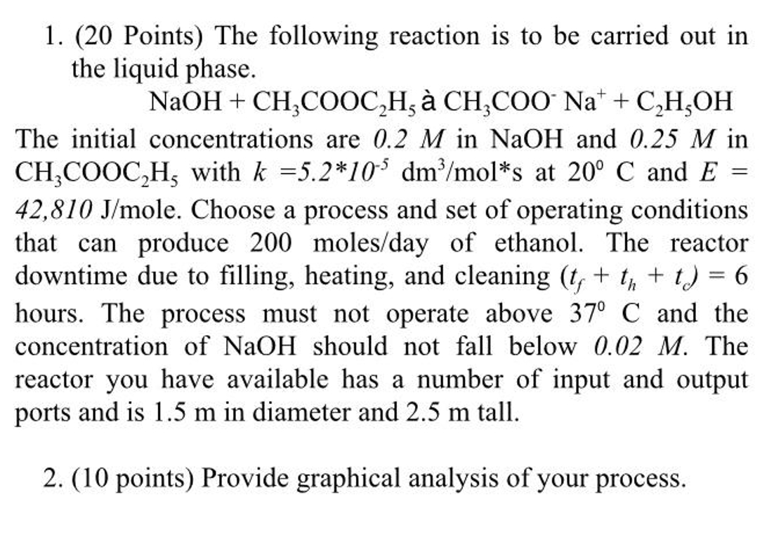 Solved 20 ï Points ï The Following Reaction Is To Be Carried Chegg