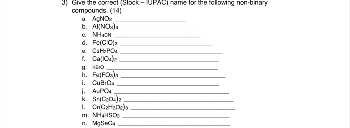 Solved 3) Give the correct (Stock - IUPAC) name for the | Chegg.com