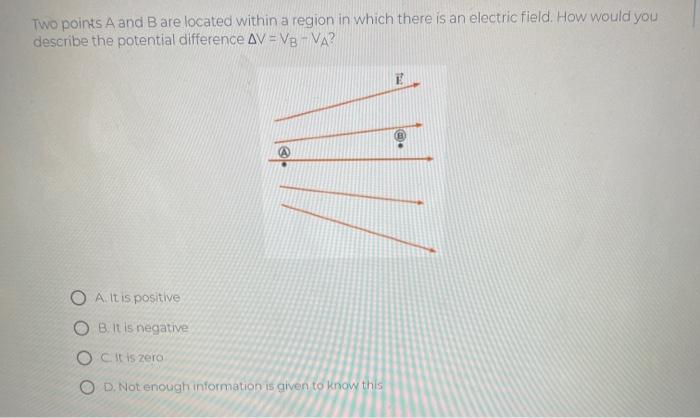 Solved Two points A and B are located within a region in | Chegg.com