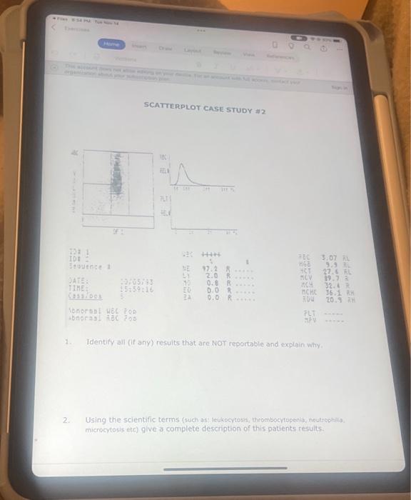 Solved 1. Identify all (if any) results that are NOT | Chegg.com