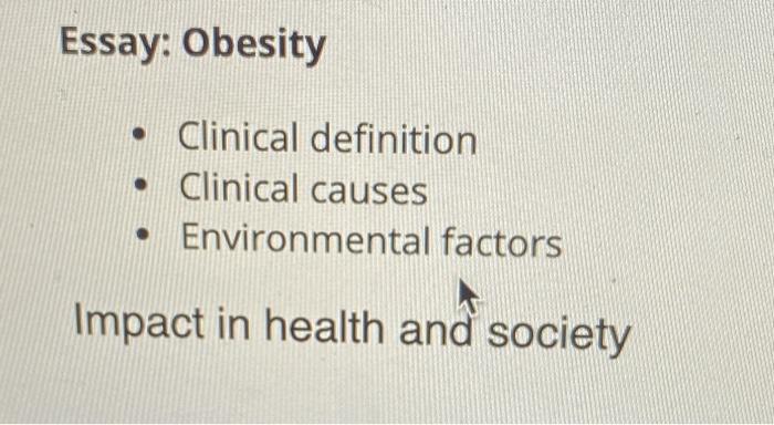 factor of obesity essay