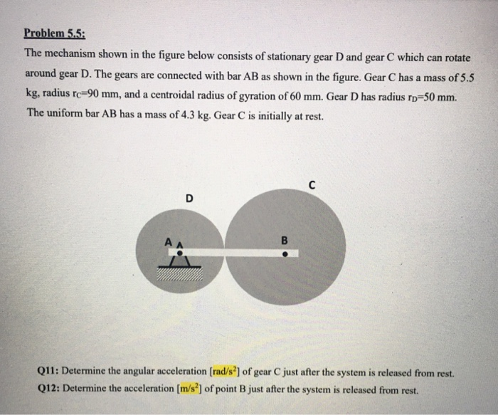 Solved Problem 5.5: The mechanism shown in the figure below | Chegg.com