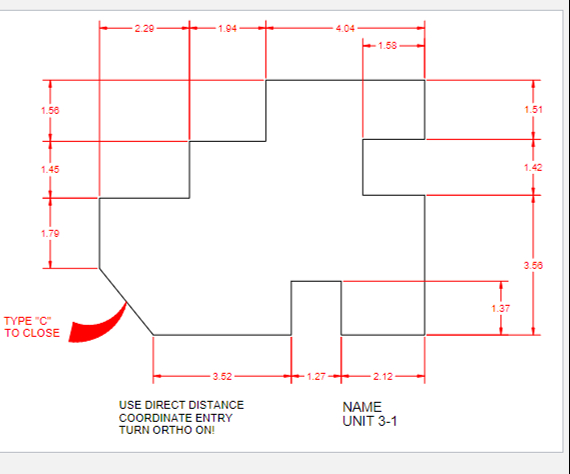 Solved In Autocad how to draw this using direct distance | Chegg.com