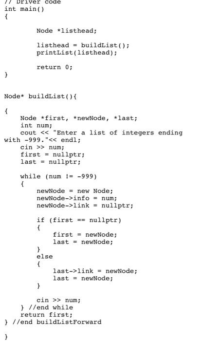 Solved Refer to the file simplelinkedlist2.cpp The above | Chegg.com