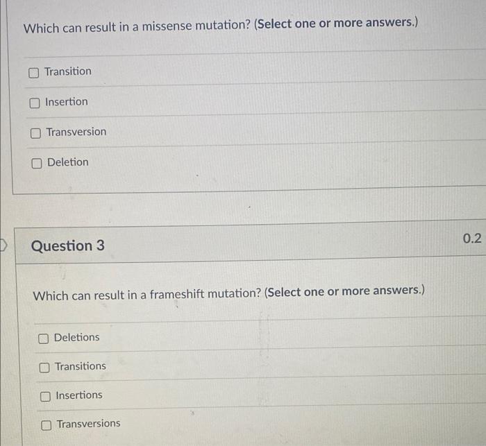 Solved Match each type of mutation with the best definition. | Chegg.com