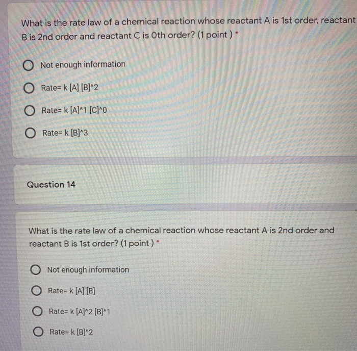 Solved What is the rate law of a chemical reaction whose | Chegg.com