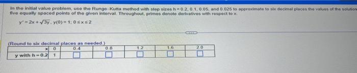 solved-in-the-initial-value-problem-use-the-runge-kutta-chegg