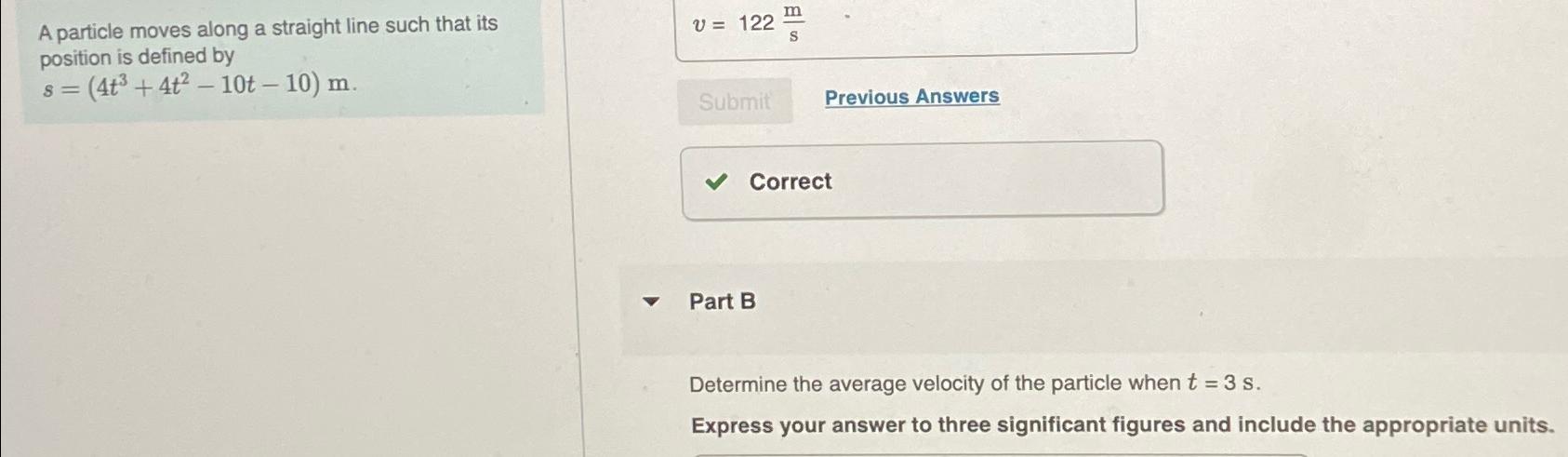 Solved A Particle Moves Along A Straight Line Such That Its | Chegg.com