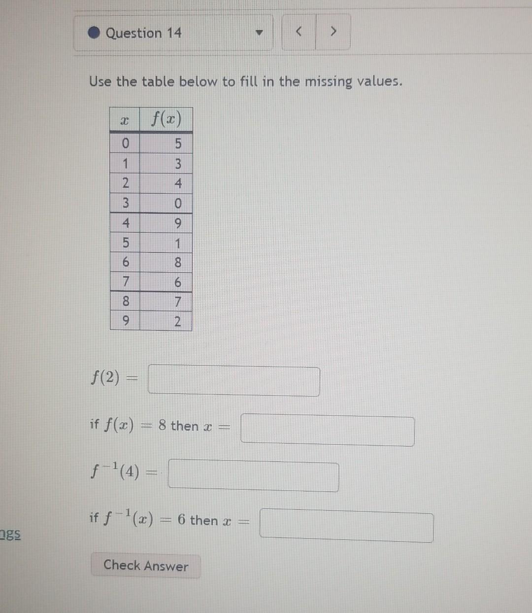 Solved ngs Question 14 Use the table below to fill in | Chegg.com