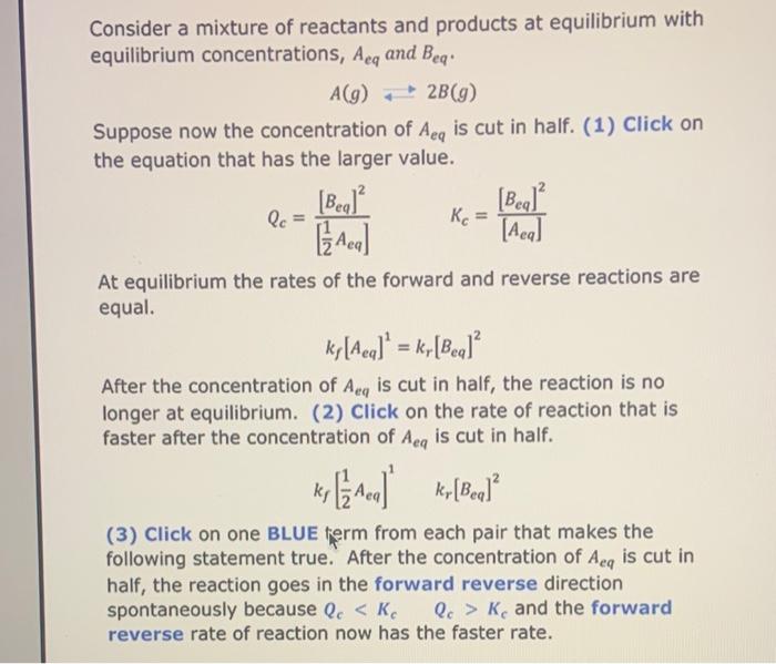 Solved Consider a mixture of reactants and products at | Chegg.com