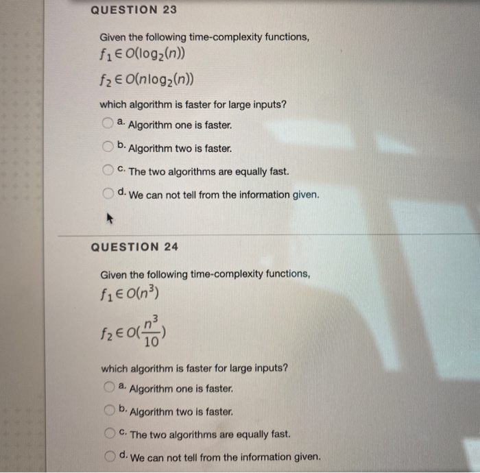 Solved QUESTION 21 The time complexity of an algorithm is a | Chegg.com