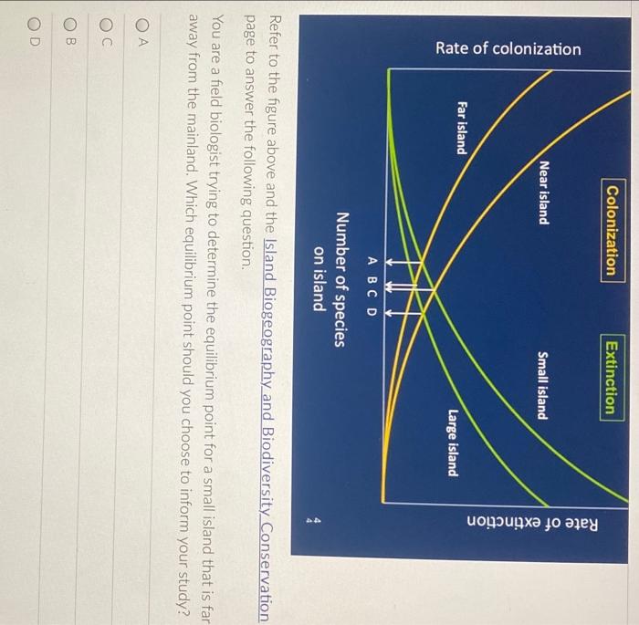 Solved Refer to the figure above and the Island Biogeography