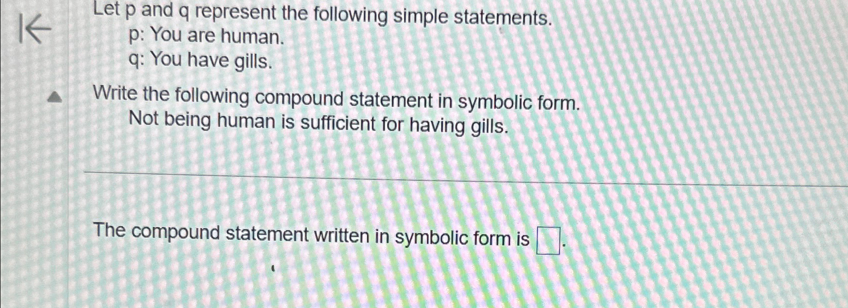 Solved Let p ﻿and q ﻿represent the following simple | Chegg.com