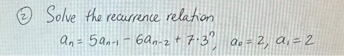 Solved Solve the recurrence relation | Chegg.com