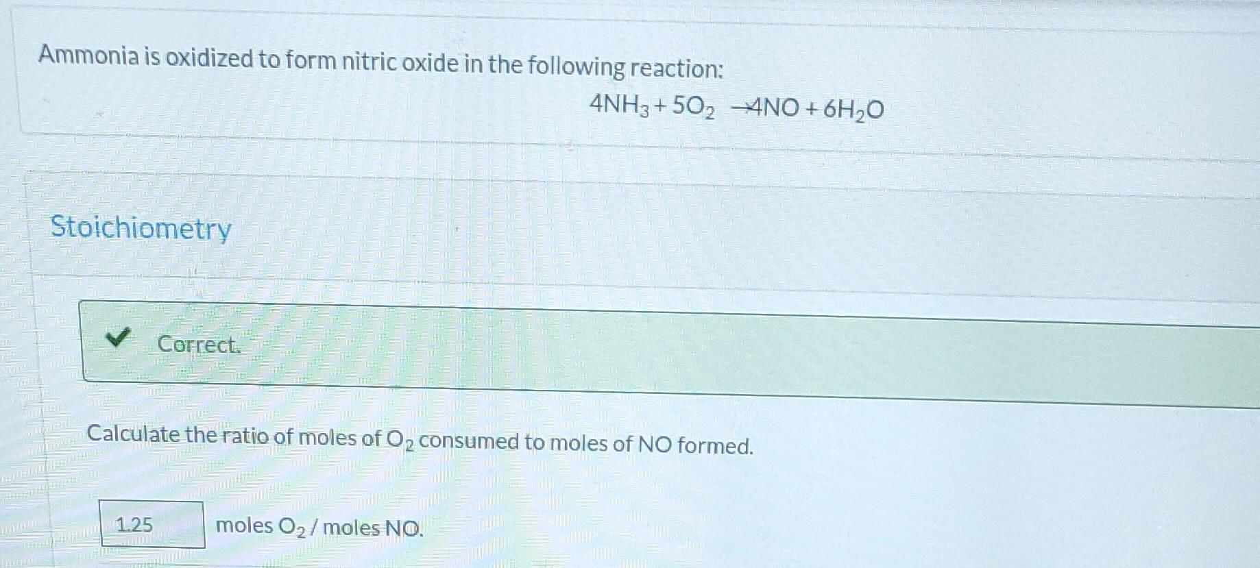 Solved Ammonia is oxidized to form nitric oxide in the | Chegg.com