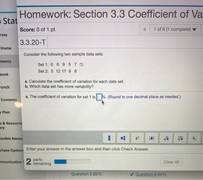 Solved Consider the following two sample data sets. Set 1: 6 | Chegg.com