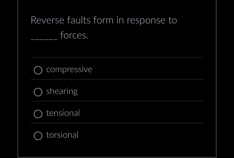 Solved Reverse faults form in response toq, | Chegg.com