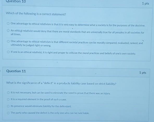 Solved Question 10 1 pts Which of the following is a correct | Chegg.com
