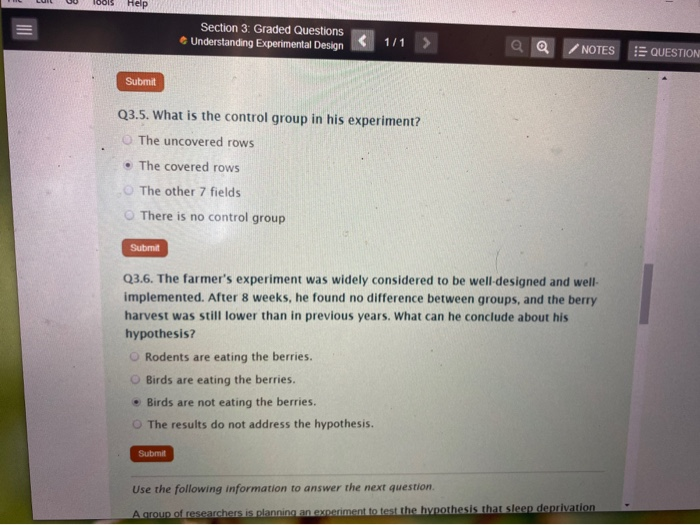 Solved Section 3. Graded Questions Understanding Experime...