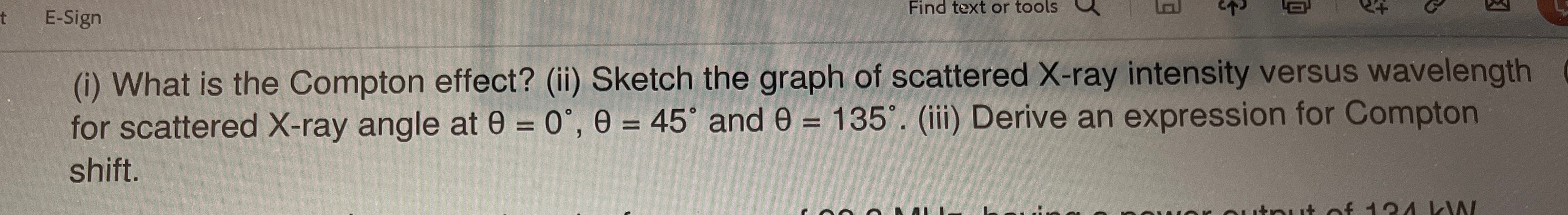 Solved (i) ﻿What is the Compton effect? (ii) ﻿Sketch the | Chegg.com
