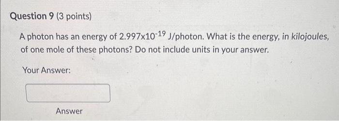 what is the value of 1 mole of photon