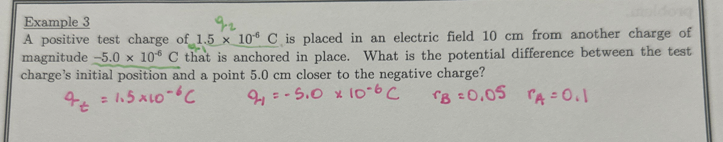 Solved Example 3A positive test charge of 1.5×10-6C ﻿is | Chegg.com