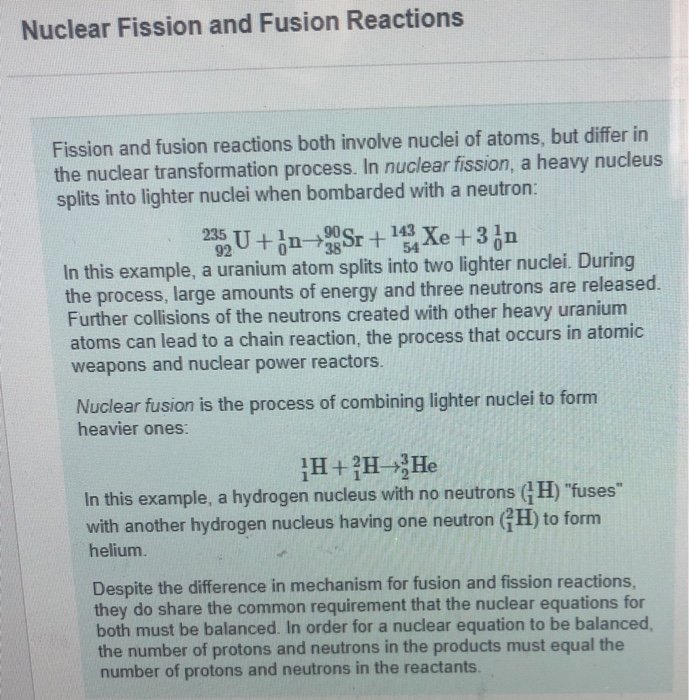 difference in nuclear fission and fusion