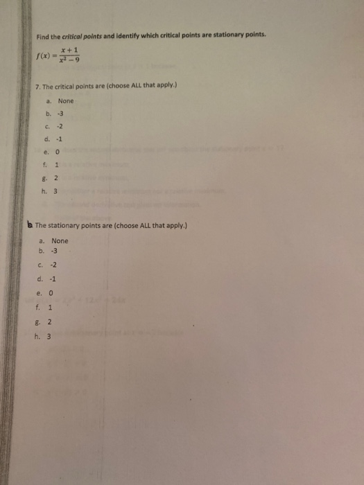 Solved Find the critical points and identify which critical | Chegg.com