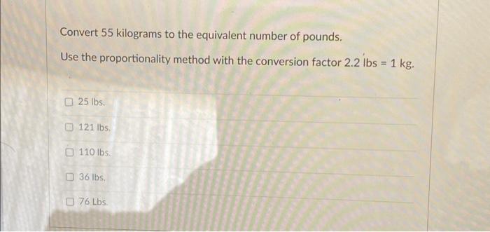 121 pounds clearance in kgs