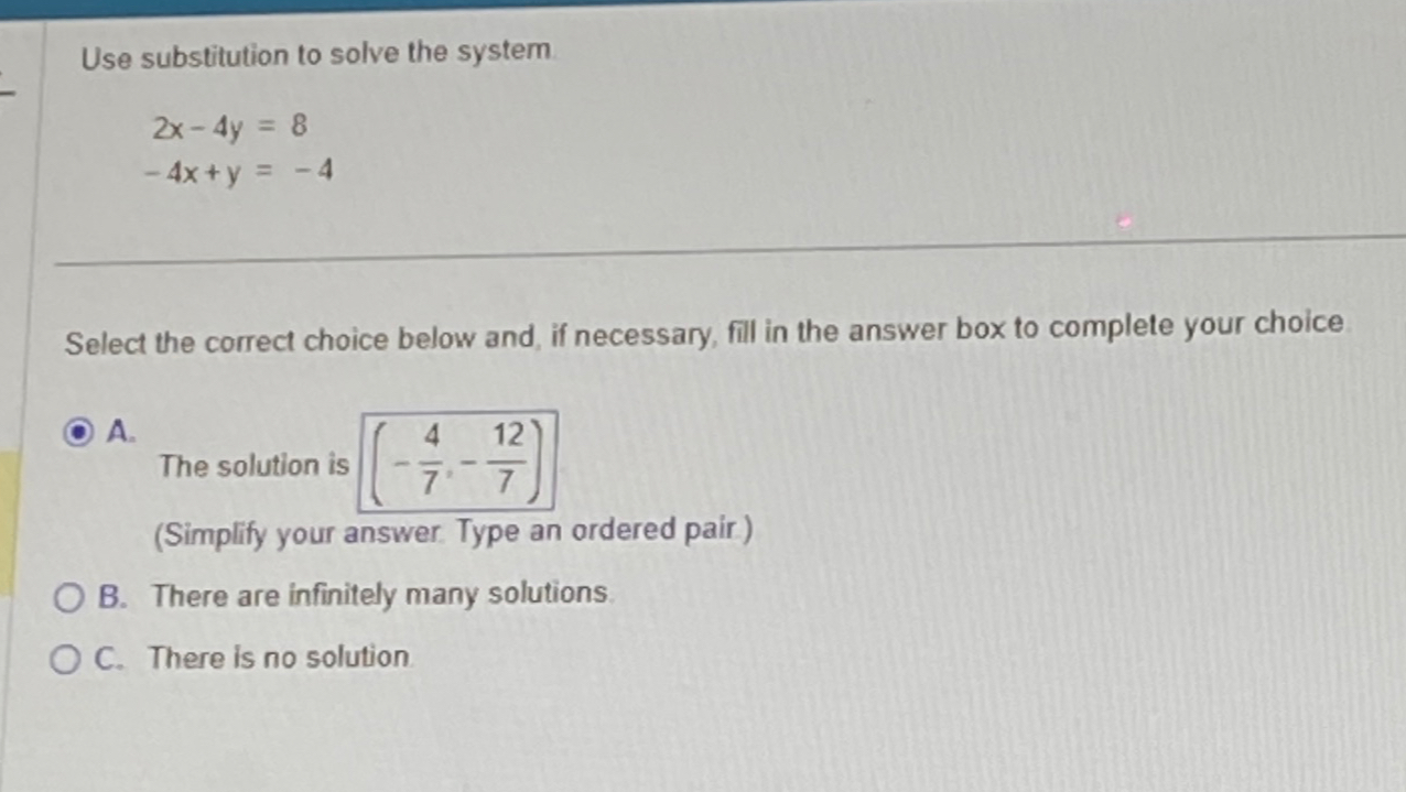 Solved Use Substitution To Solve The