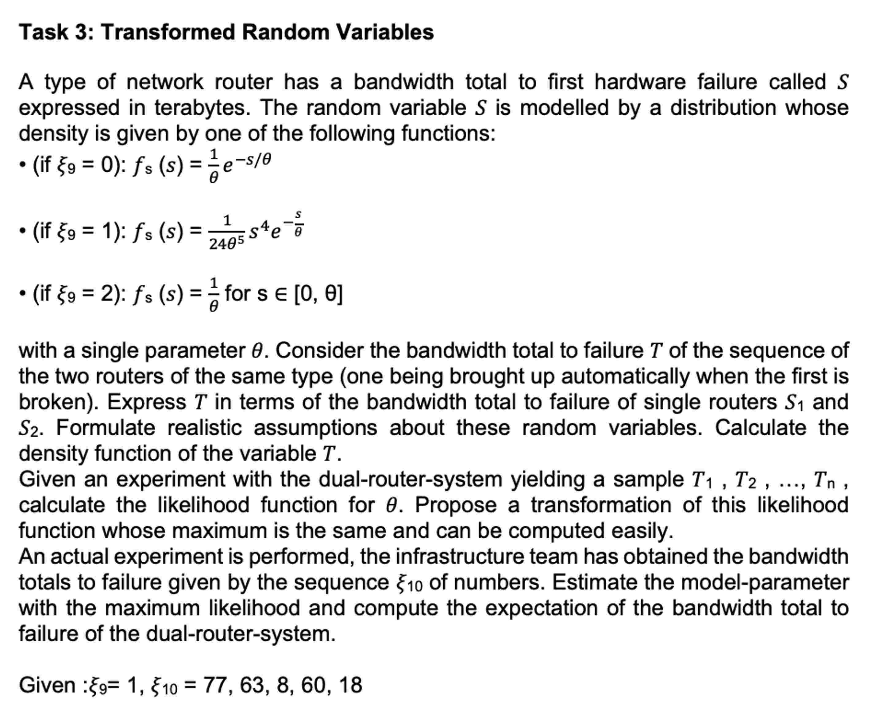 Solved Task 3: Transformed Random Variables A type of | Chegg.com