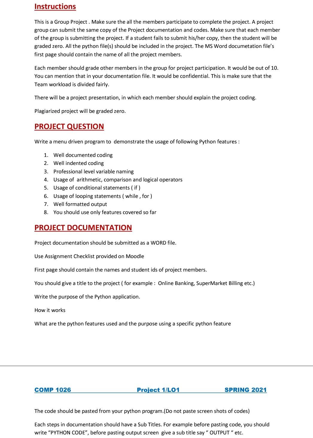 Solved Instructions This is a Group Project. Make sure the | Chegg.com