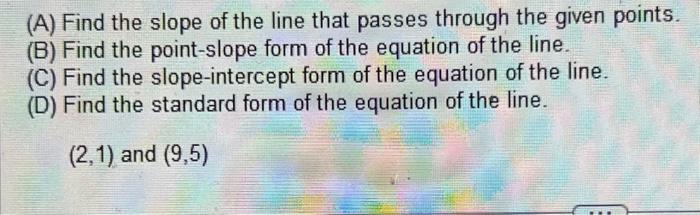 slope of the line that passes through the points