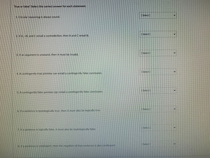 Solved True or false? Select the correct answer for each | Chegg.com