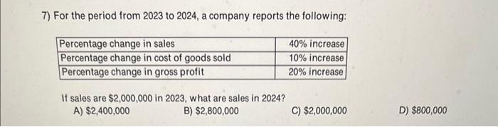 Solved 7 For The Period From 2023 To 2024 A Company Chegg Com   Image