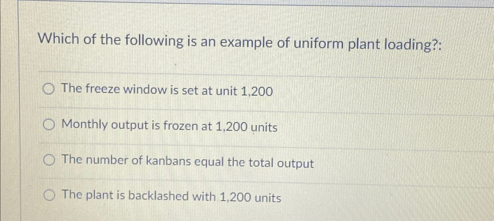 Solved Which of the following is an example of uniform plant