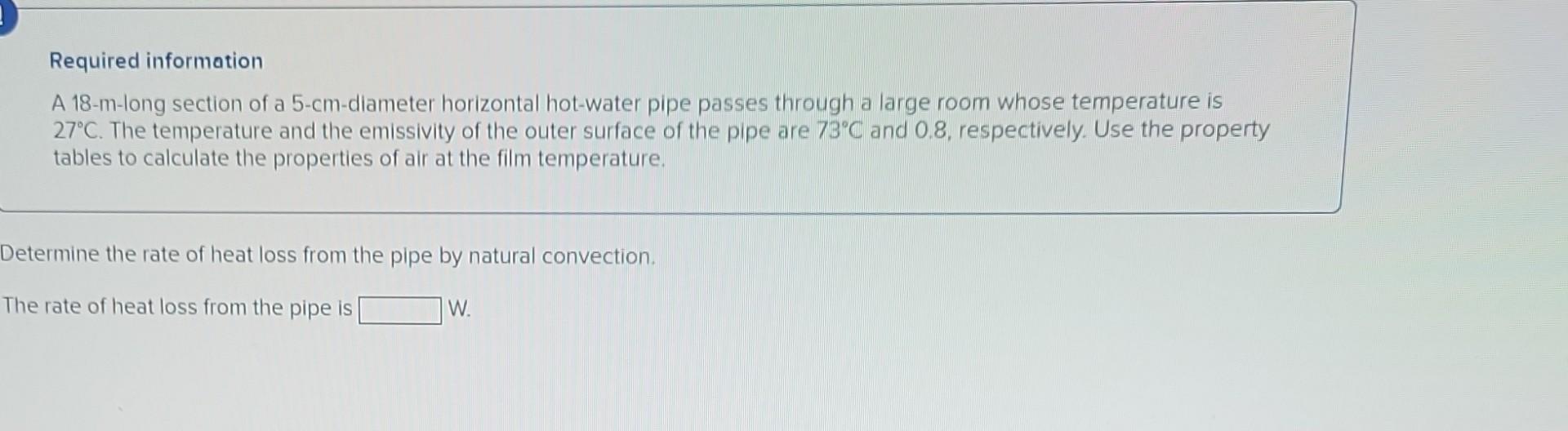 Solved Required information A 18-m-long section of a | Chegg.com