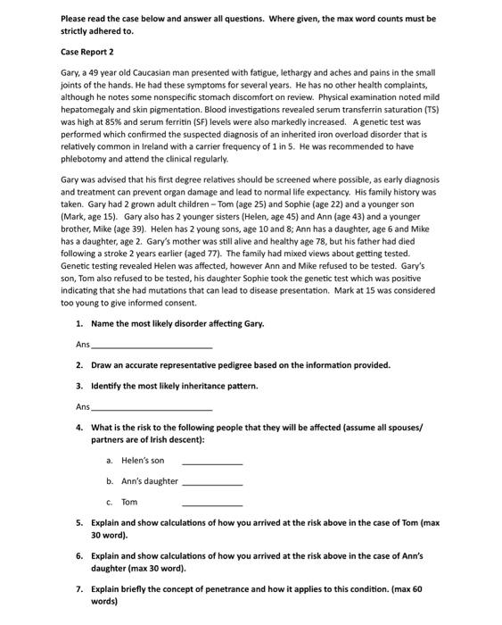 Solved Please read the case below and answer all questions. | Chegg.com