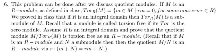 Solved 6. This problem can be done after we discuss quotient | Chegg.com