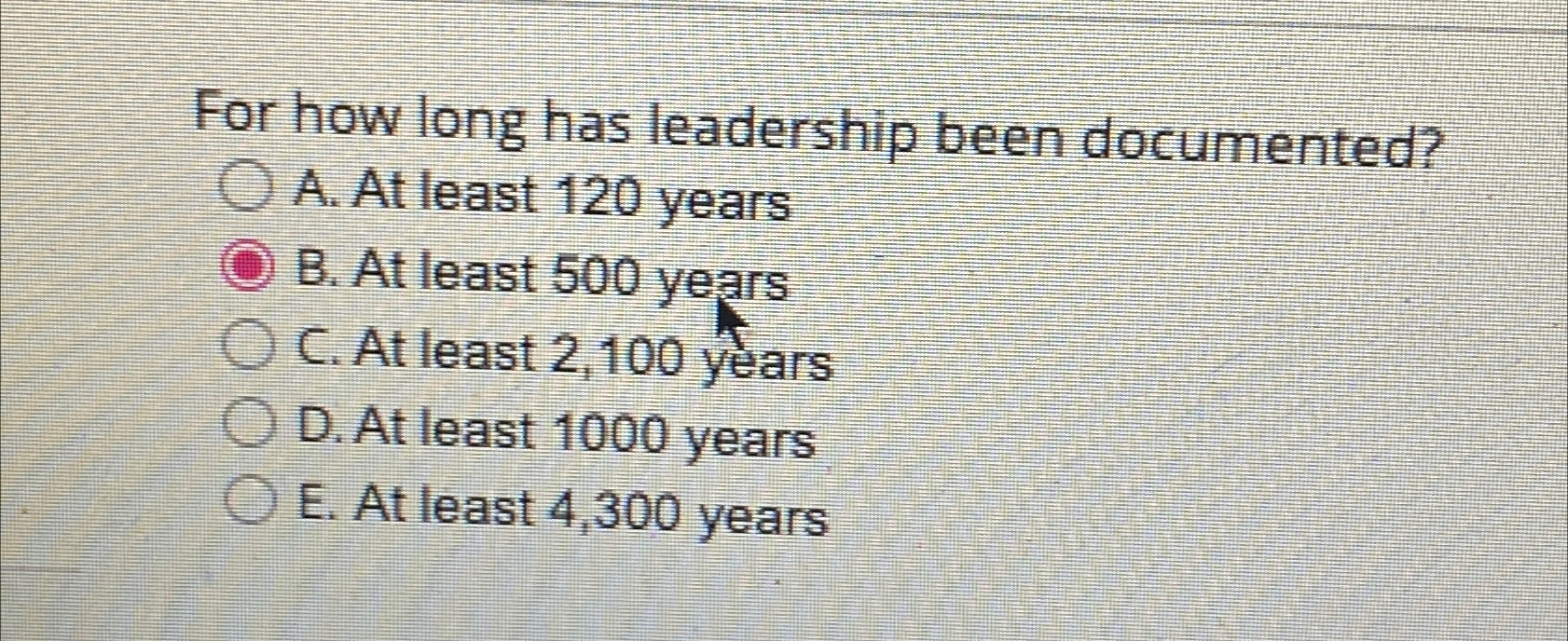 Long leader questions